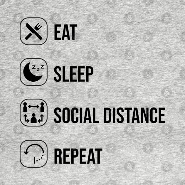 Eat sleep social distance repeat by yusufdehbi